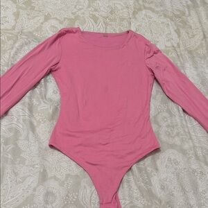 Elegant Pink Long Sleeve Bodysuit